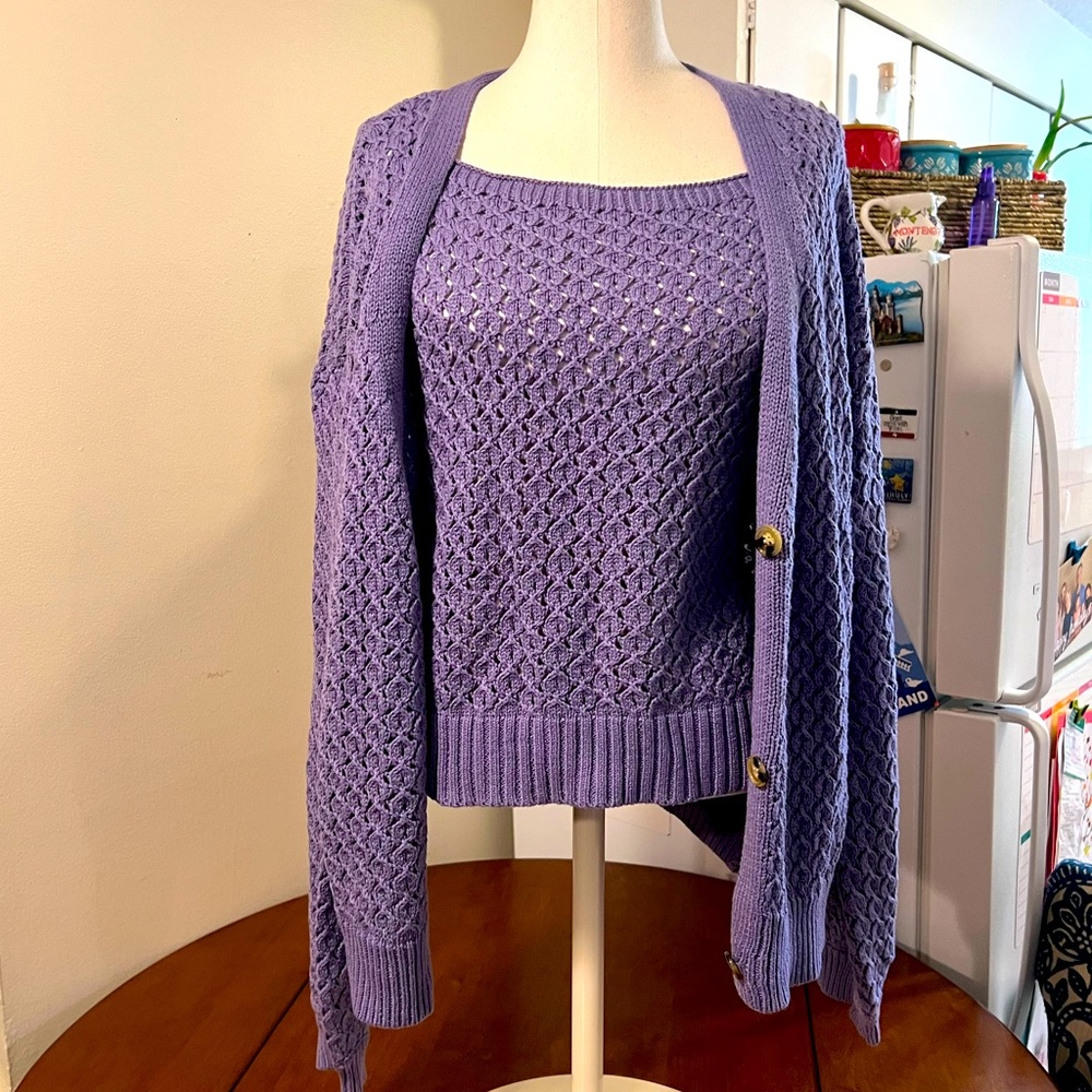 Two Piece! Lovely Cardigan and Matching Sweater NWT!
